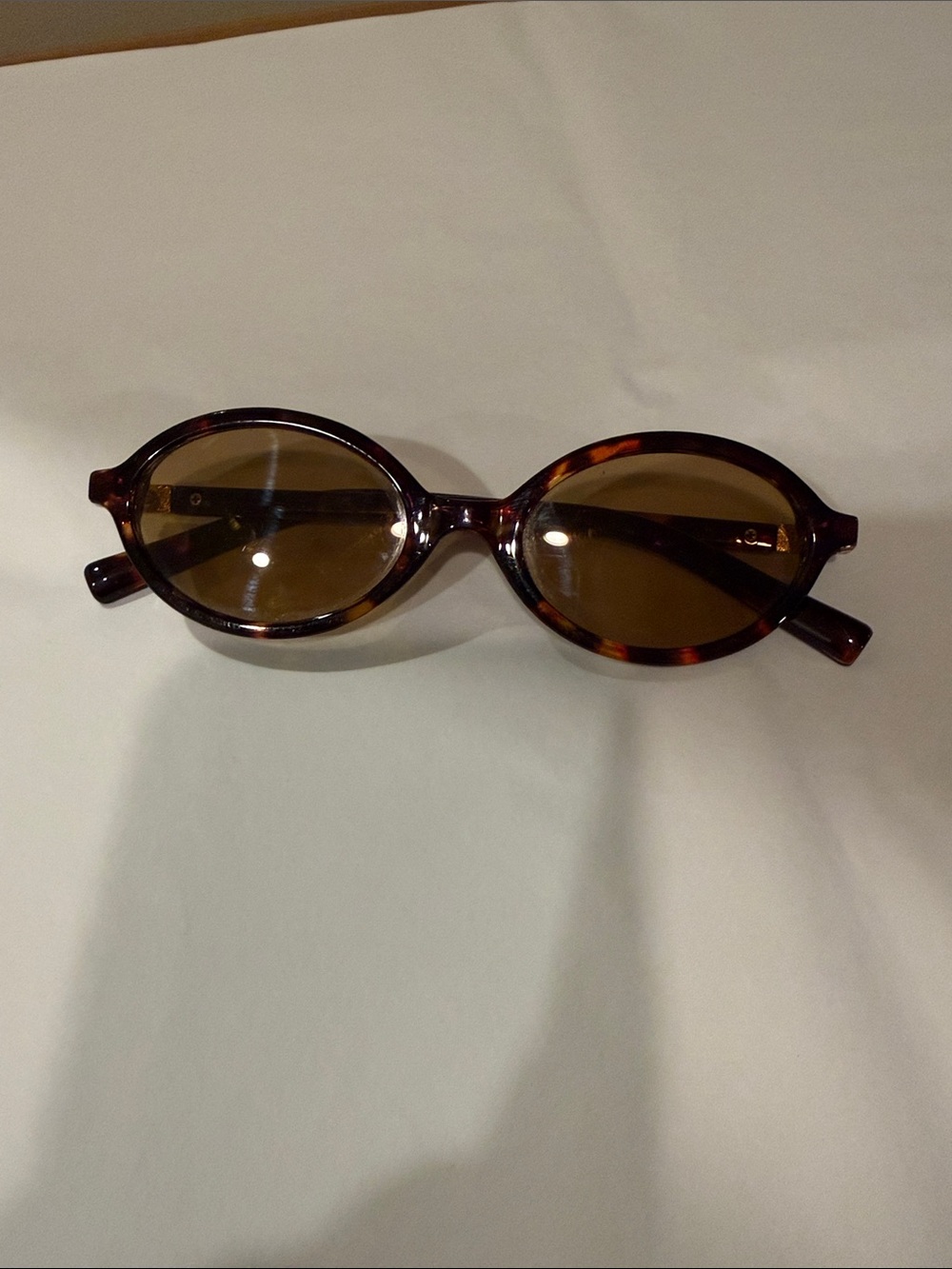 Tortoiseshell Oval Women's Sunglasses - Brown Lenses
